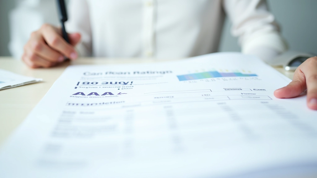 Ratingagenturen-Logo und Kreditbewertungszertifikat mit AAA-Rating