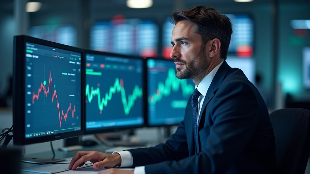 Moderne Finanzhandelsterminals mit Bundesanleihen-Daten und Charts